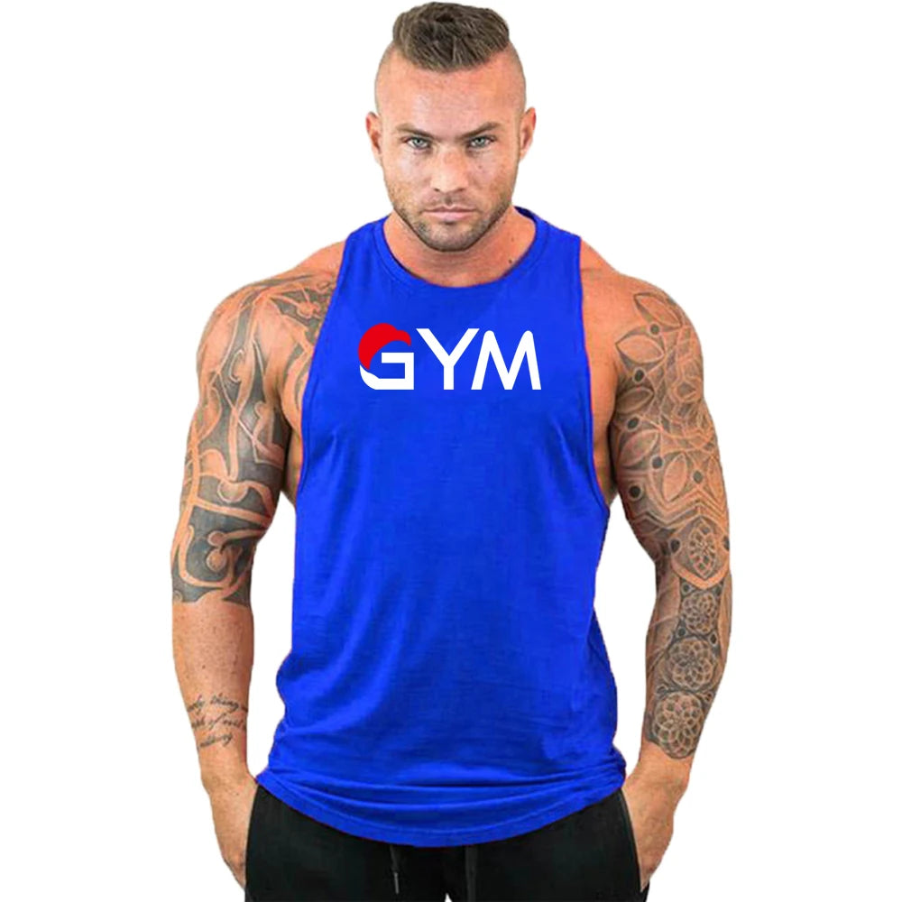 Casual Printed Tank Top for Men – Bodybuilding Sleeveless Shirt, Cotton Gym Fitness Workout Stringer Singlet Summer Vest