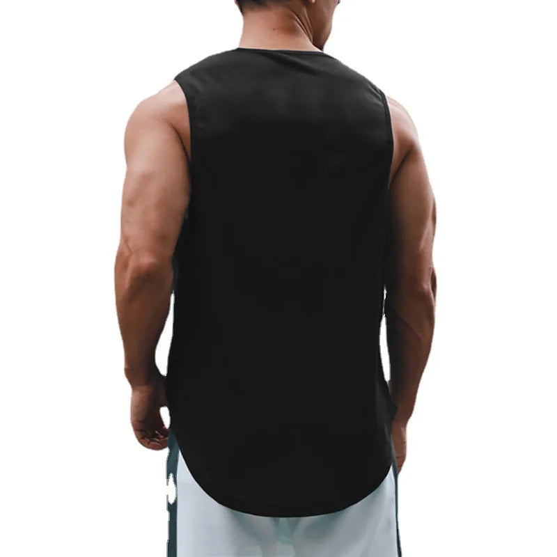 Summer Men's Gym Tank Top – Quick-Drying, Loose Fit Bodybuilding Sleeveless Shirt & Basketball Vest