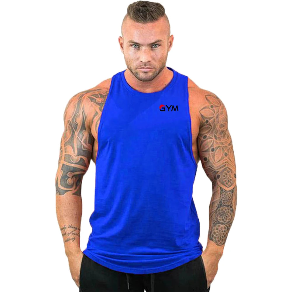 Casual Printed Tank Top for Men – Bodybuilding Sleeveless Shirt, Cotton Gym Fitness Workout Stringer Singlet Summer Vest