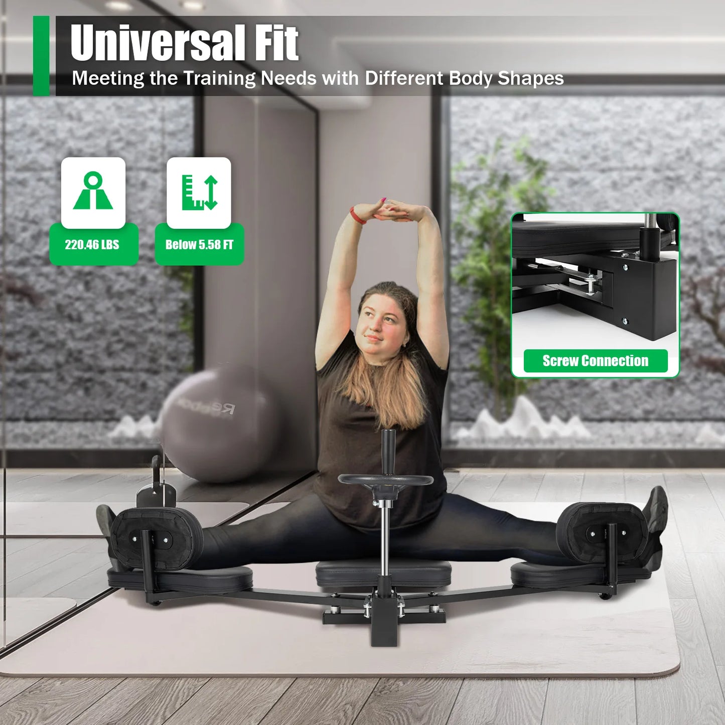 Leg Stretcher 3-Bar Fitness Training Equipment for Flexibility, Stretching, and Yoga – 100KG Capacity for Ballet and Home Gym Exercise