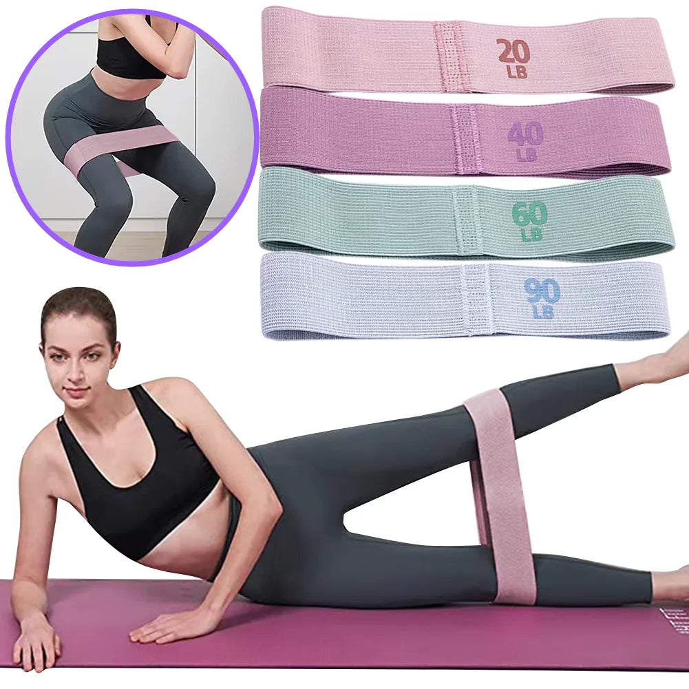 Anti-Slip Elastic Workout Bands for Squats, Glutes, and Thighs - Portable Gym & Yoga Resistance Bands