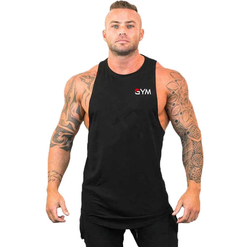 Casual Printed Tank Top for Men – Bodybuilding Sleeveless Shirt, Cotton Gym Fitness Workout Stringer Singlet Summer Vest