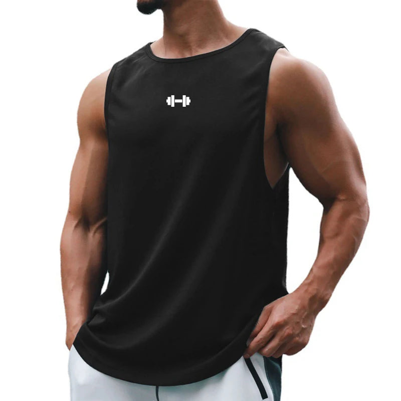 Summer Men's Gym Tank Top – Quick-Drying, Loose Fit Bodybuilding Sleeveless Shirt & Basketball Vest