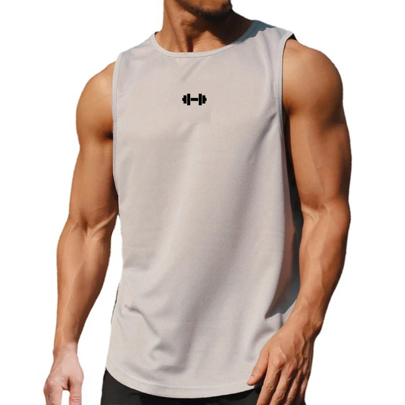 Summer Men's Gym Tank Top – Quick-Drying, Loose Fit Bodybuilding Sleeveless Shirt & Basketball Vest