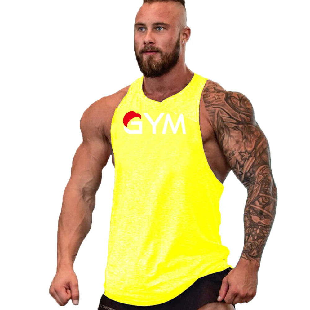 Casual Printed Tank Top for Men – Bodybuilding Sleeveless Shirt, Cotton Gym Fitness Workout Stringer Singlet Summer Vest