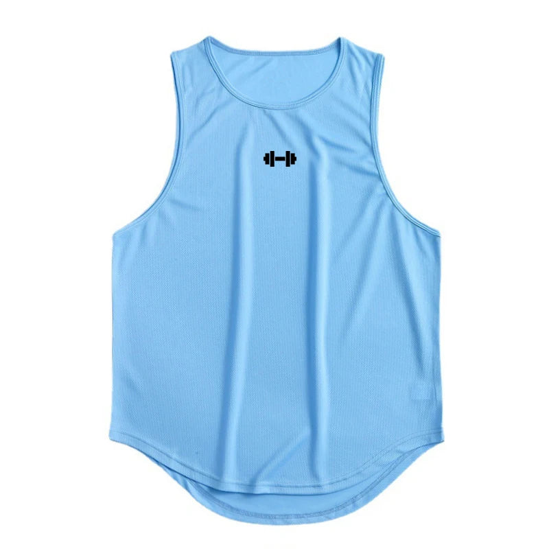 Summer Men's Gym Tank Top – Quick-Drying, Loose Fit Bodybuilding Sleeveless Shirt & Basketball Vest