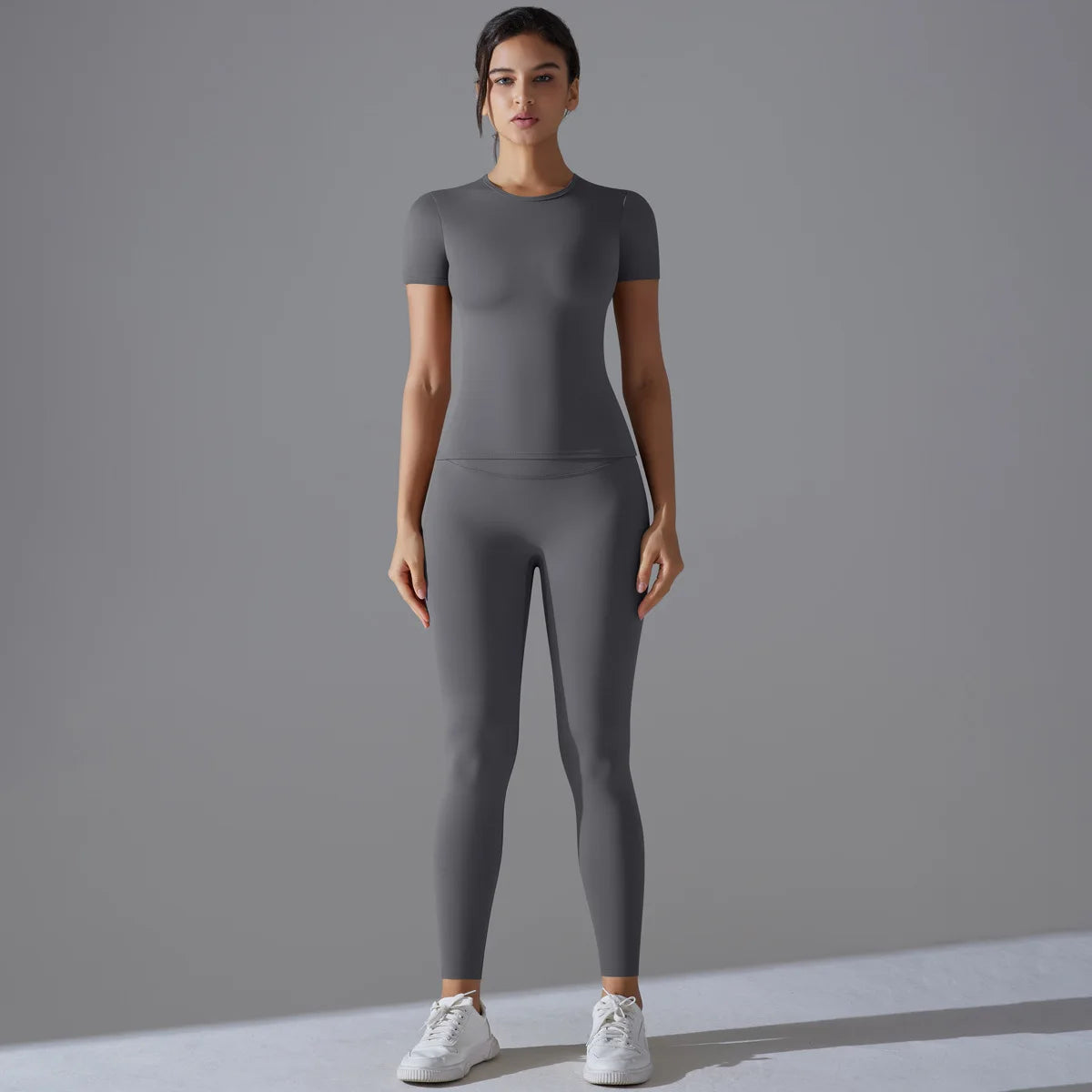 Women's Seamless Yoga Gym Set - Crop Top & High-Waist Leggings