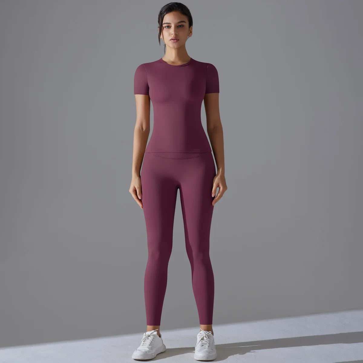 Women's Seamless Yoga Gym Set - Crop Top & High-Waist Leggings