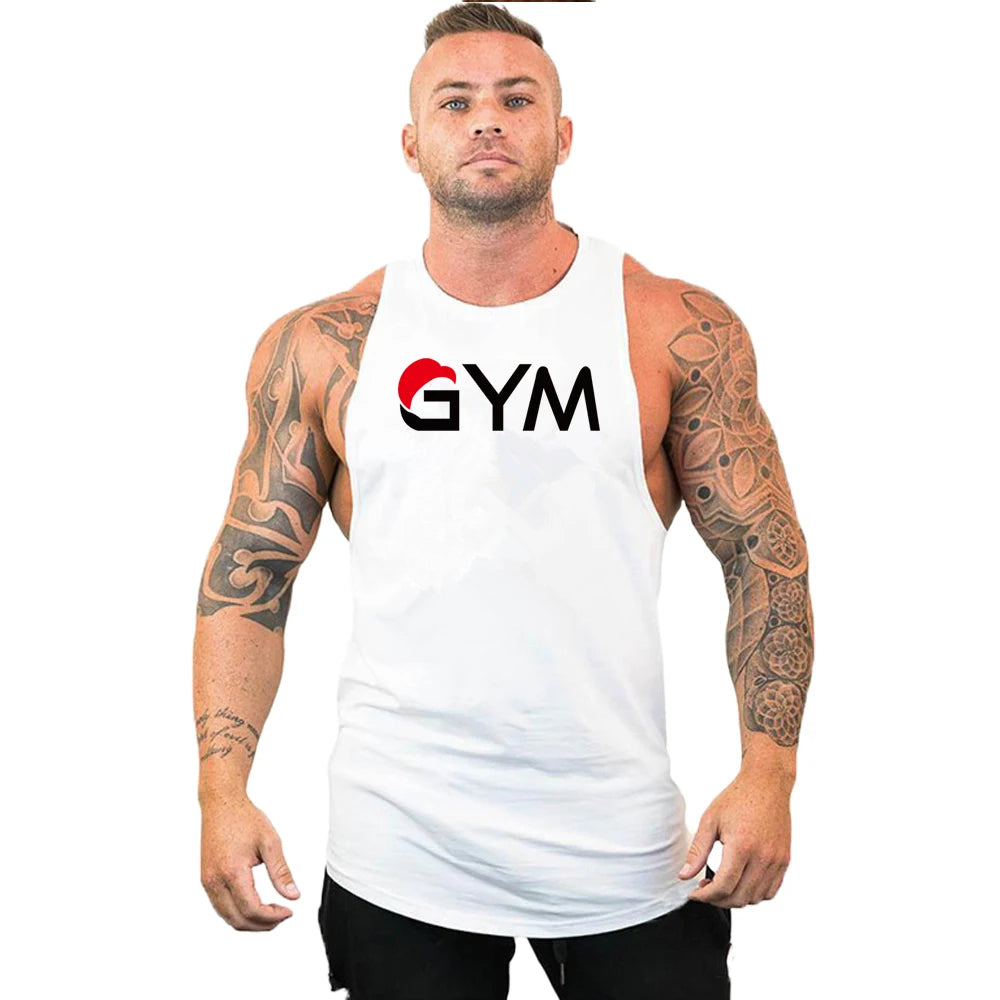 Casual Printed Tank Top for Men – Bodybuilding Sleeveless Shirt, Cotton Gym Fitness Workout Stringer Singlet Summer Vest