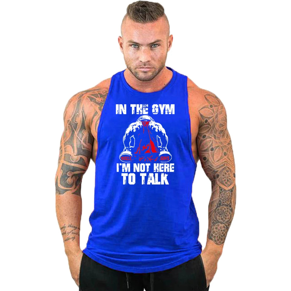 Casual Printed Tank Top for Men – Bodybuilding Sleeveless Shirt, Cotton Gym Fitness Workout Stringer Singlet Summer Vest