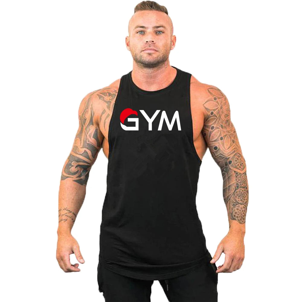 Casual Printed Tank Top for Men – Bodybuilding Sleeveless Shirt, Cotton Gym Fitness Workout Stringer Singlet Summer Vest