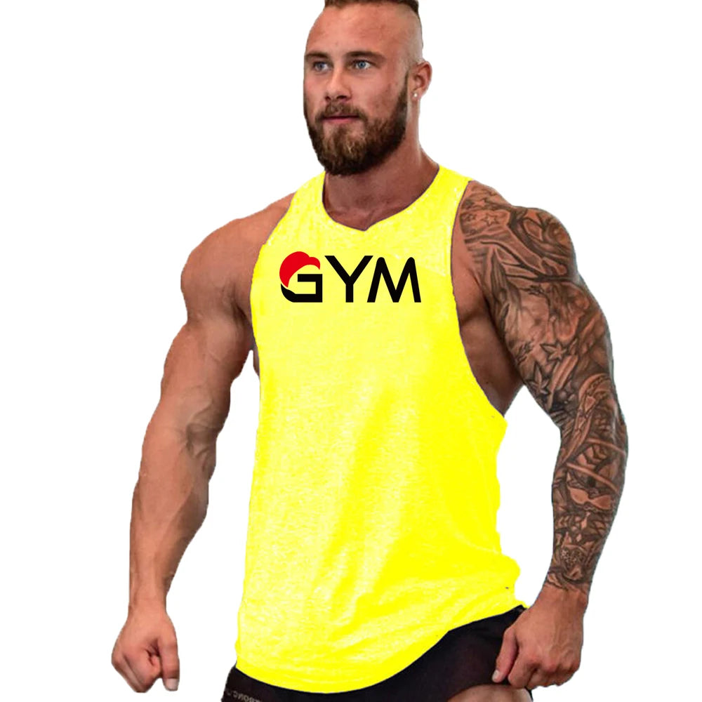 Casual Printed Tank Top for Men – Bodybuilding Sleeveless Shirt, Cotton Gym Fitness Workout Stringer Singlet Summer Vest