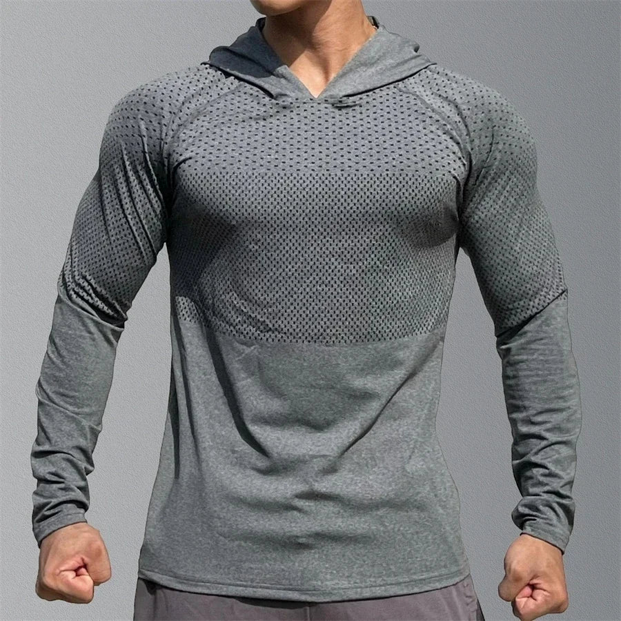 Men's Fitness Running Sports Hoodie – 2024 New Gym Joggers, Hooded Athletic Clothing for Outdoor Training