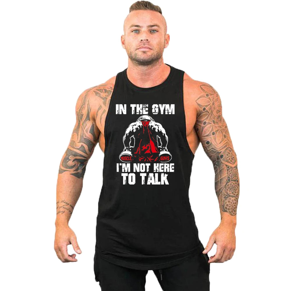 Casual Printed Tank Top for Men – Bodybuilding Sleeveless Shirt, Cotton Gym Fitness Workout Stringer Singlet Summer Vest