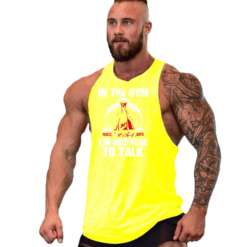 Casual Printed Tank Top for Men – Bodybuilding Sleeveless Shirt, Cotton Gym Fitness Workout Stringer Singlet Summer Vest