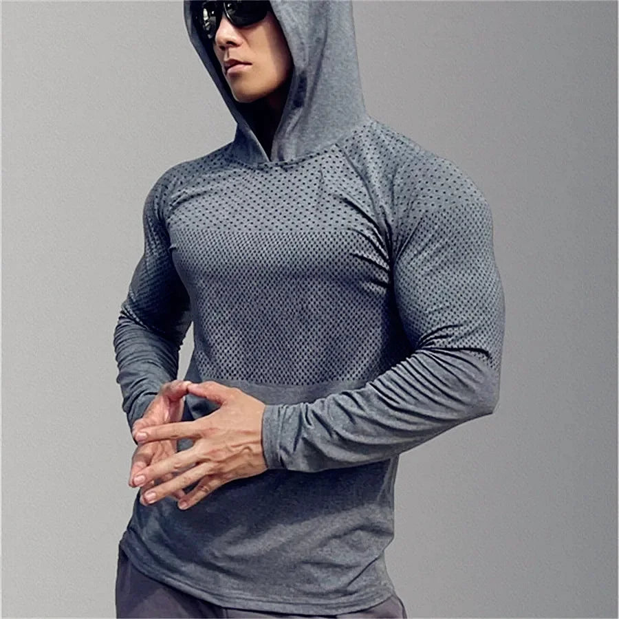 Men's Fitness Running Sports Hoodie – 2024 New Gym Joggers, Hooded Athletic Clothing for Outdoor Training