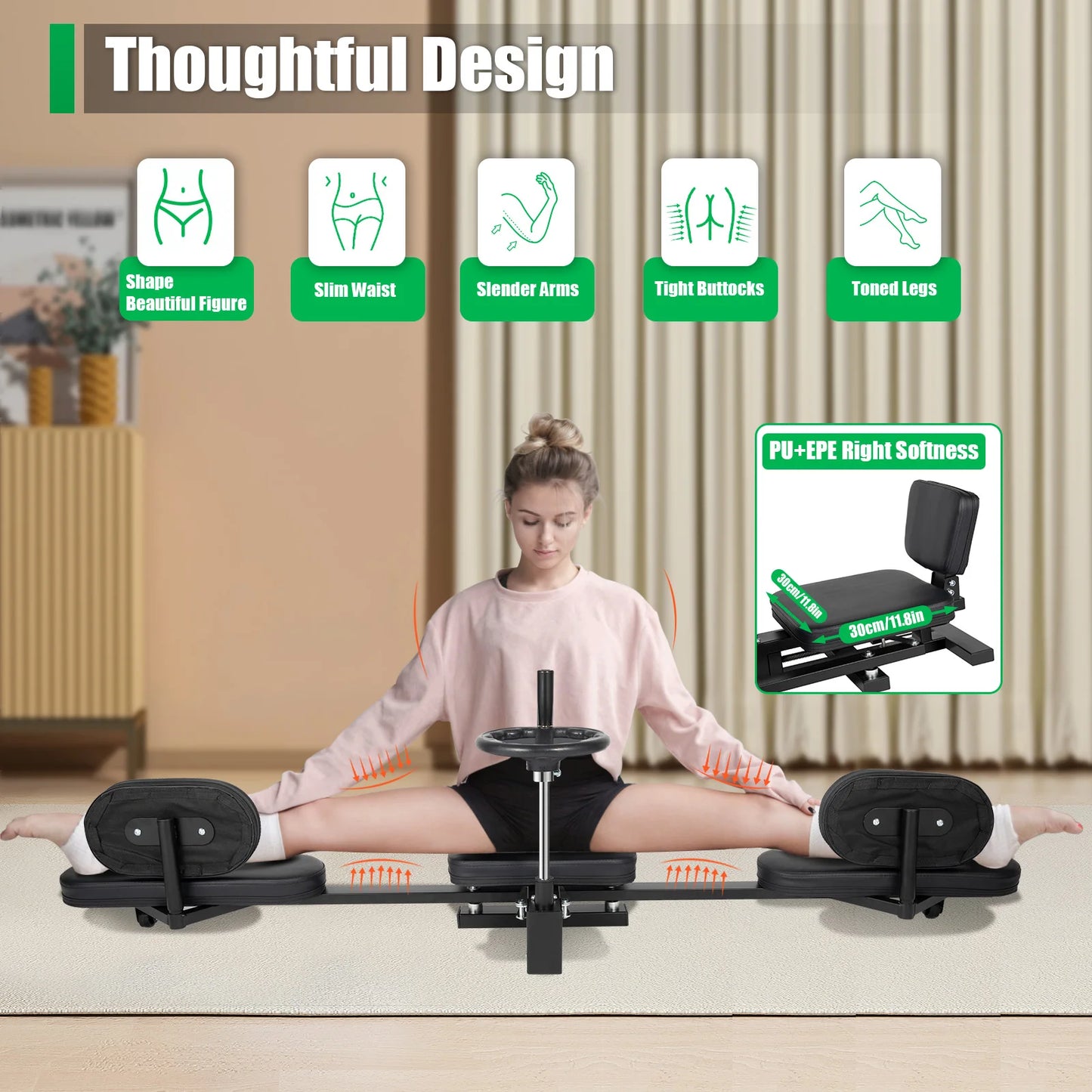 Leg Stretcher 3-Bar Fitness Training Equipment for Flexibility, Stretching, and Yoga – 100KG Capacity for Ballet and Home Gym Exercise